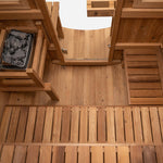 Extra-Wide Outdoor Barrel Sauna w/ Porch - 6 Person 8